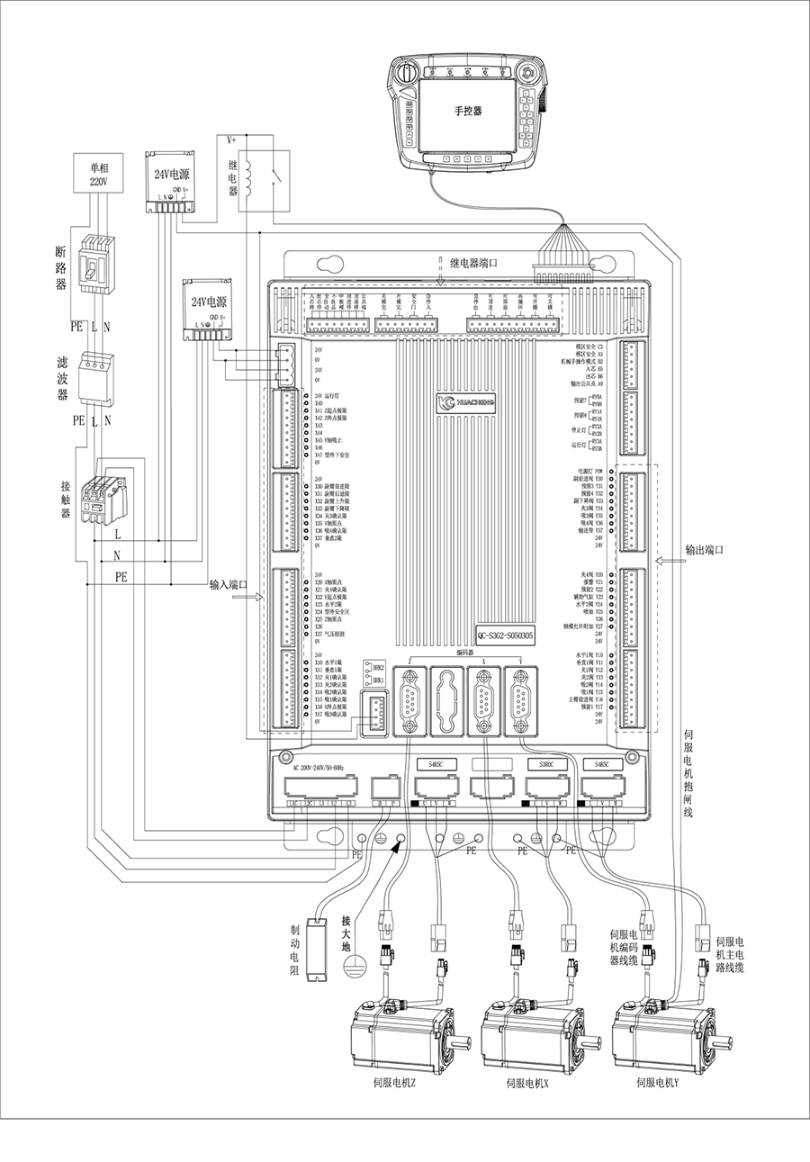 皇冠crown(中国)注塑机械手控制系统QC-S3G接线图